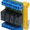 Moduł przekaźnikowy zwierny 4 wyjścia 10-16VDC 2x10A(max), 30VDC/50VAC (max) wyjście 4xNO/NC montaż na szynę DIN PK4-12-ZD