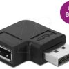 66297 DP 1.4 adapter plug to socket, 90°, angled right