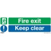 Worksafe SS18V10 Safety Sign Fire Exit Keep Clear - Self-Adhesive Vinyl - PK10
