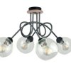 Lampa sufitowa nowoczesna 4xE27 EVIE BLACK/WOOD