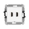 MINI Mechanizm gniazda podwójnego HDMI 2.0, bez pola opisowego biały mat 25MHDMIBO-4 KARLIK