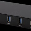 EX-11234HMS USB 3.0 four-port industrial hub, 15-kV ESD, table, wall, DIN ra