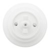 Włącznik dzwonkowy obrotowy ceramiczny, okrągły z ramką, podtynkowy biały Ceramic Loft