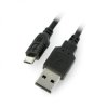 Przewód microUSB z włącznikiem On/Off czarny - 1m