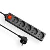 Przedłużacz z wyłącznikiem ECONOMIC 5-gniazd z/u 1,5m /H05VV-F 3x1/ czarny EPS-501,5W-2