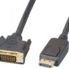 Adapter cable, 2 m, black, DVI-D Dual Link (24+1) plug, straight to DisplayPort plug, straight, K5564SW.2V2