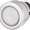 Pushbutton, illuminable, groping, waistband round, white, front ring silver, mounting Ø 30.5 mm, 46-2231.4FK0.000