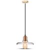 VT-7240 Lampa wisząca szkło + drewno klosz: transparentny 3820 V-TAC