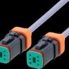 Sensor actuator cable, DEUTSCH cable socket, straight to DEUTSCH cable socket, straight, 6 pole, 2 m, PUR, purple, 4 A, E12557
