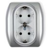 Trend Gniazdo Podwójne Z/U Schuko Srebrny 5Gp-2Sp