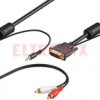 PRZEWÓD HDMI WT/DVI WT+WJ3.5ST 5M+GNJ/2XCHWT 95030
