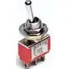 Toggle switch, metal, 1 pole, groping/latching, (On)-Off-(On), 0.4 VA/20 V AC/DC, gold-plated, 3-1825137-3