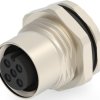 Circular connector, 3 pole, solder cup, screw locking, straight, T4131012031-000