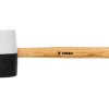 Młotek gumowy 680g śr. 63mm czarno-biała guma trzonek drewniany 02A355