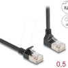 80286 Cat.6a patch cable, S/FTP, top angled / straight, 0.5 m