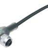 Sensor actuator cable, M12-cable socket, angled to open end, 3 pole, 5 m, PUR, black, 4 A, 77 3634 0000 50003-0500
