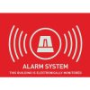 ABUS AU1315 Warning Sticker "Alarm" (English) 74 x 52.5mm