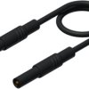 Measuring lead with (4 mm plug, spring-loaded, straight) to (4 mm plug, spring-loaded, straight), 0.25 m, black, silicone, 1.0 m