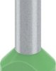 Insulated twin wire end ferrule, 6.0 mm², 18 mm long, DIN 46228-4, UL 486F-F, green, 2100001