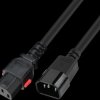 7100-L-2,0M Netzkabel C13 SelfLock auf C14, 2,0 m, schwarz