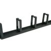 Organizator kabli 1U 19 z przepustem szczotkowym, 5 plastikowych uchwytów, czarny PK048
