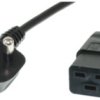 Device connection cable, India, plug type M, angled on C19 socket, straight, H05VV-F3G1.5 mm², black, 2.5 m, ZA/3-H05VVF3G150-C1