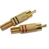 Wtyk RCA CHINCH -złoty komplet czarne czerwone (2szt)