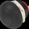 Pushbutton, 1 pole, black, unlit , 0.12 A/125 VAC, 0.2 A/50 VDC, 13.6 mm, IP68, 2-2329360-1