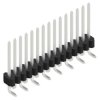 Pin header, 15 pole, pitch 1.27 mm, angled, black, 10061267