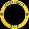 ZBY8L330 Emergency Stop/Emergency Stop label, yellow, Ø=90mm, Emergency S
