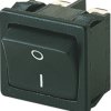 Rocker switch, black, 2 pole, On-Off, off switch, 12 (4) A/250 VAC, 8 (8) A/250 VAC, IP40, unlit, printed, 1802.1123