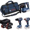 Bosch Professional GSR + GDX + GBH + 3x5.0Ah + GAL 12V/18V-80 0615A50093 Zestaw narzędzi
