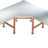 Manuflex AU0032.2001 Element pięcioramienna z płytą linoleum, do głębokości stołu = 600 mm czerwonopomarańczowy (ral 200