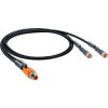Kabel konfekcjonowany sensor/aktuator obustronny M12 męski prosty 2xM8 żeński katowy 3-PIN z kablem 2m 43516