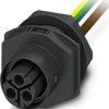 Panel feed through, 0.5 m, socket, 3 pole straight to open end, 2.5 mm², 1088696