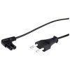 Value 19.99.2088 Current Cable 1.80m Black Euro Plug C7 2.5A 250VAC