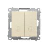 SIMON 55 Wyłącznik schodowy podwójny z podświetleniem bez piktogramu szybkozłącza szampański mat TW6/2L2.01/X/144 KONTAKT SIMON
