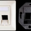 25085 Frame set for 2 x RJ45 keystone jacks, 2 x modules