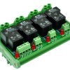 CZH-Labs DIN Rail Mount 24V Passive 4 SPST-NO 30Amp Power Relay Module.