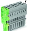 Socket header, 9 pole, pitch 5 mm, straight, gray/green-yellow, 769-109/000-037