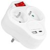 Rozgałęźnik 2 gniazda French z uziemieniem i włącznikiem + USB-C + USB-A VA0284 VAYOX