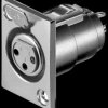 XLR panel socket, 3-pin, nickel-plated contacts