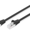 Patch cable, RJ45 plug, straight to RJ45 plug, straight, Cat 6, S/FTP, LSZH, 1 m, black, DB-160144-030-S