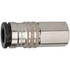 Quick-release coupling, L 67.6 mm, 35 bar, steel/brass, for hose, 107445