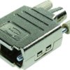 D-Sub connector housing, size: 1 (DE), straight 180°, cable Ø 11.5 mm, thermoplastic, shielded, silver, 09670090425