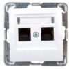 Impresja Gniazdo Komputerowe Podwójne Rj45 Kat.5E Mmc Białe Gpk-2Y/K/M/00