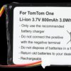 GPS navigation battery for TomTom One, 800 mAh