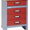 Stół z 4 szufladami, czerwony Küpper 12492, (S x W x G) 600 x 800 x 600 mm