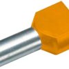 Końcówki do kabli Duo Vogt Verbindungstechnik, 2 x 0,5 mm2 x 8 mm, pomarańczowe, 100 sz