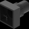 Pushbutton, illuminable, groping, waistband square, black, mounting Ø 16 mm, 61-1150.0